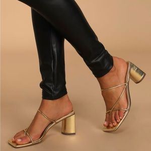 NWT Gold Strappy Heels